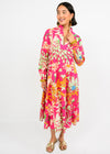 Fuchsia Patio Floral Maxi Dress