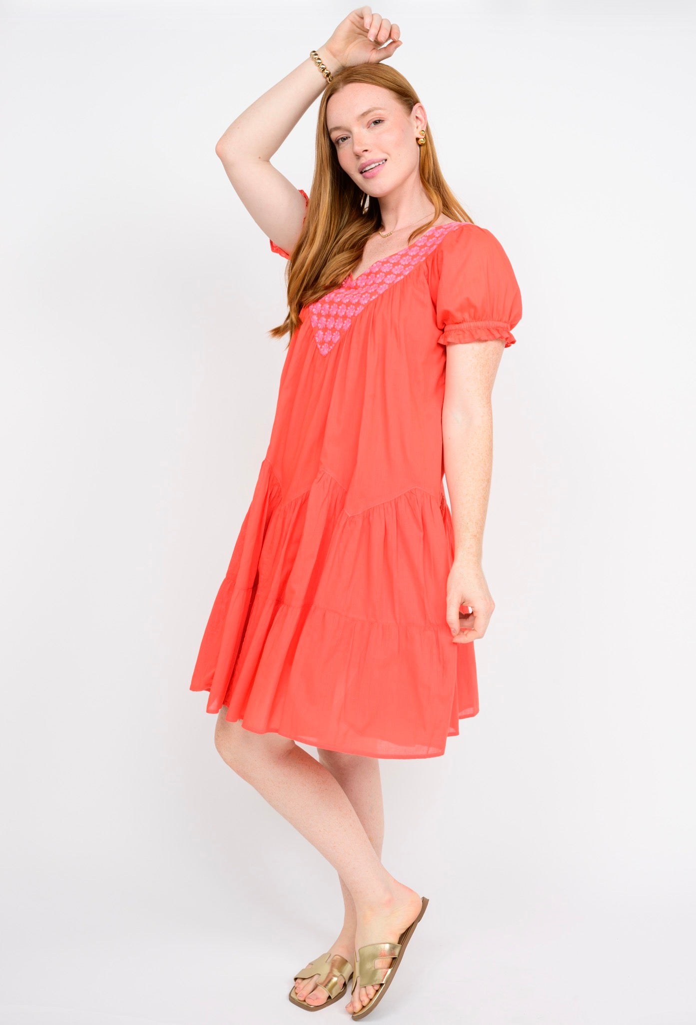 Daisy Filled Yoke Dress