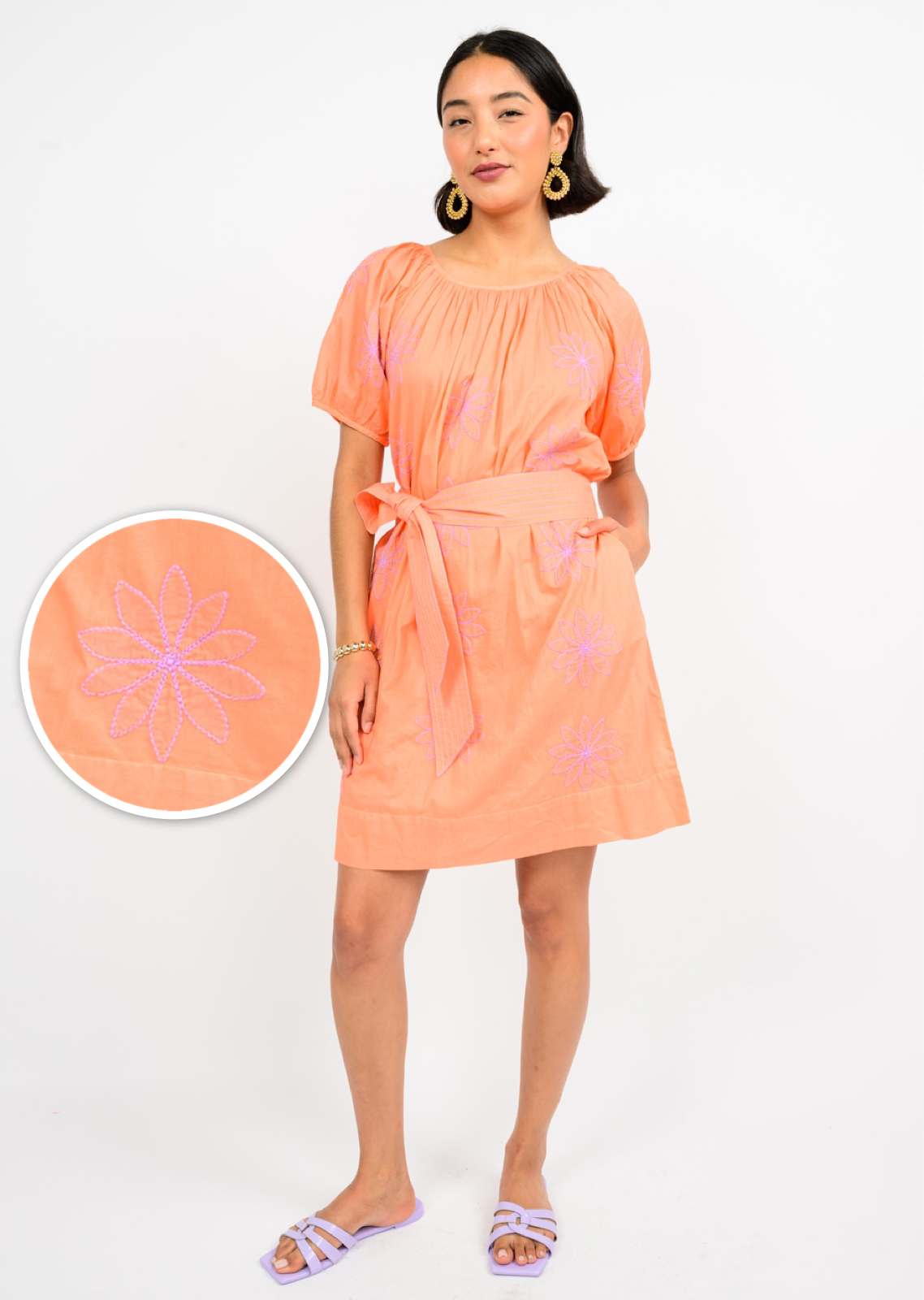 Hand Embroidered Flower Dress