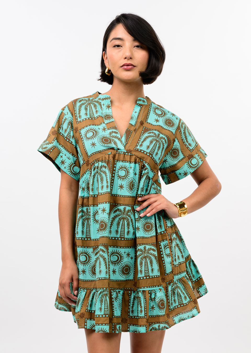 Block Tropical Dress