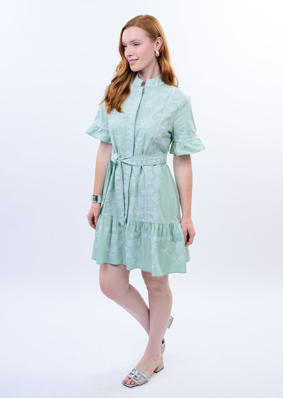 Sea Cross Stitched Dress