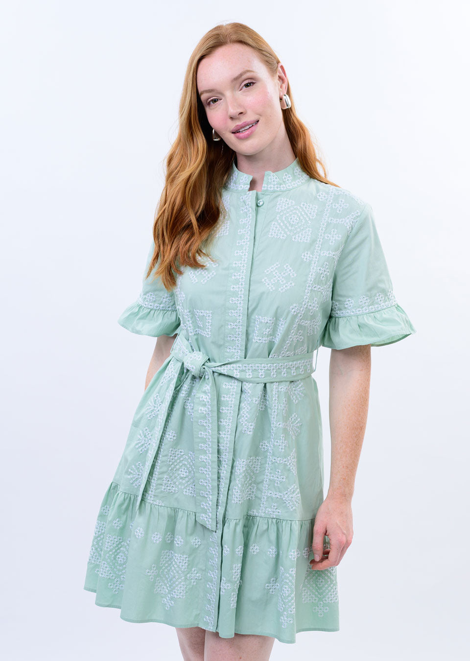 Sea Cross Stitched Dress