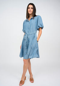 Denim Godet Dress