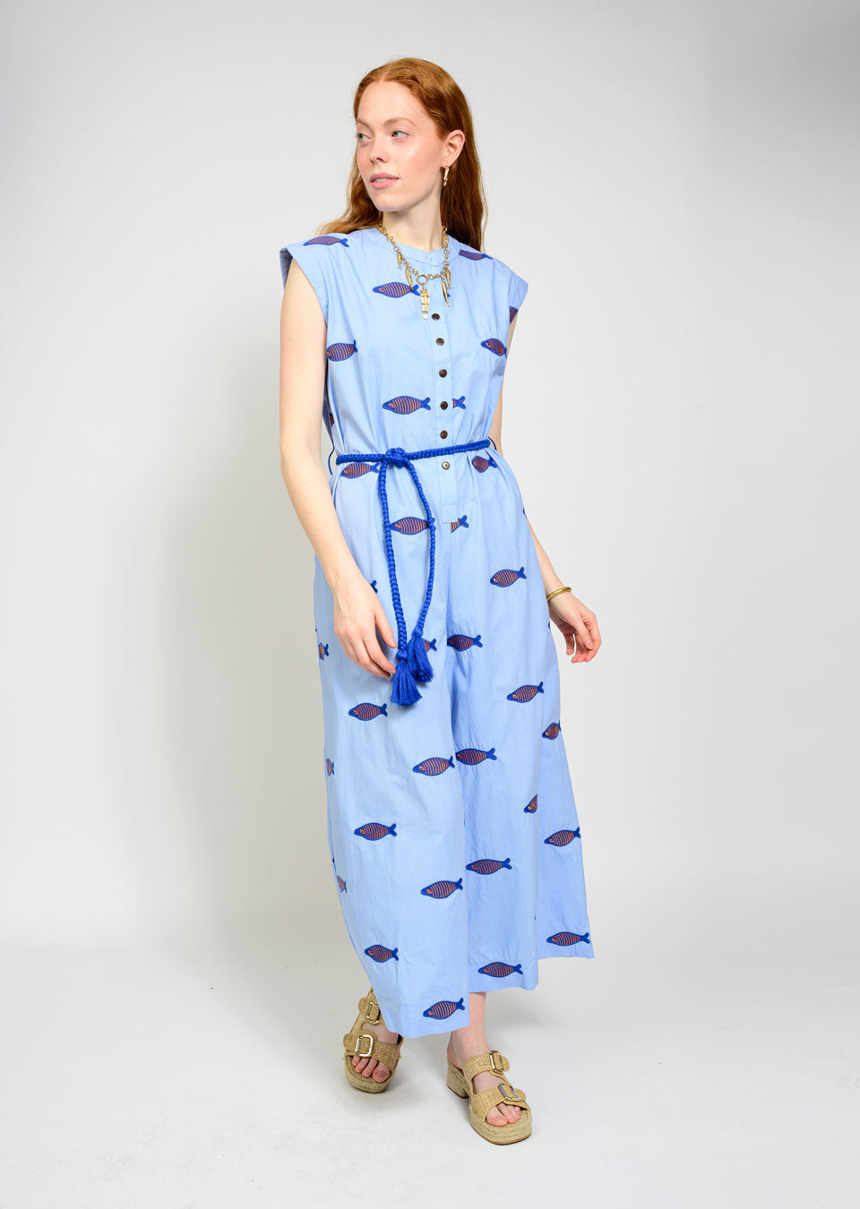 Embroidered Fish Jumpsuit