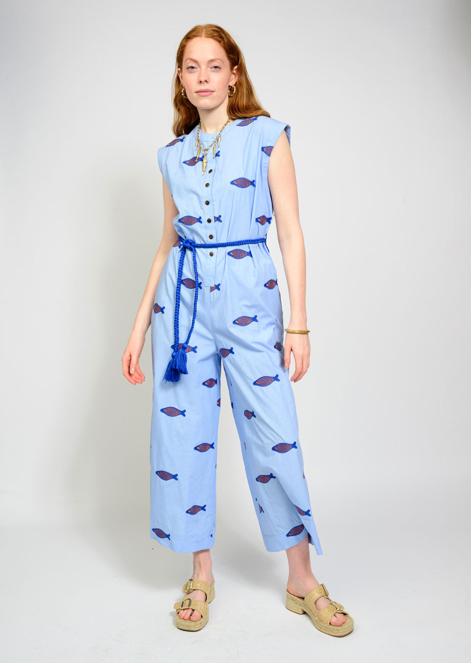 Embroidered Fish Jumpsuit