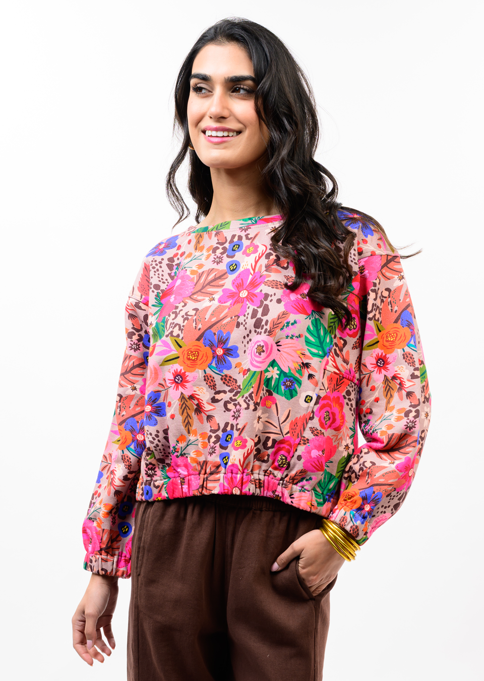 Floral Crew Neck Sweatshirt