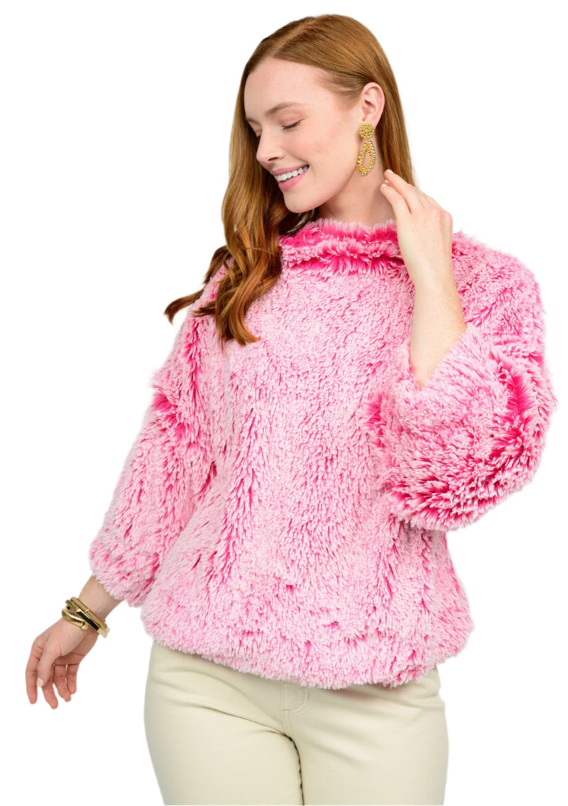 Pouf Sleeve Faux Fur Popover - EXCLUSIVE