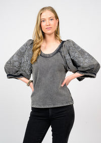 Embroidered Floral Knit Top