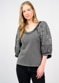 Embroidered Floral Knit Top