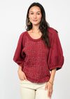 Quilted Pattern Knit Top