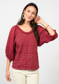 Quilted Pattern Knit Top