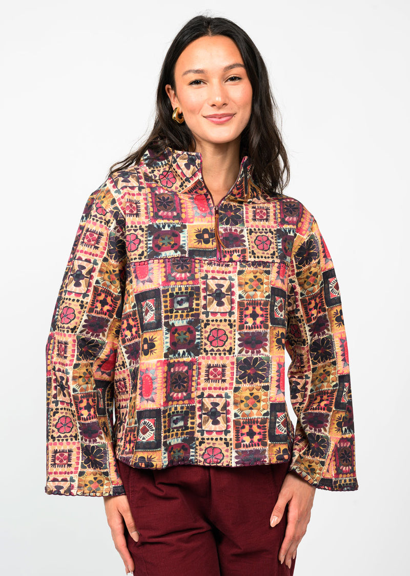 Zip Front Terry Popover