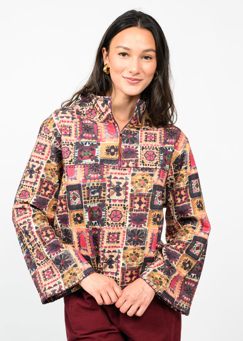 Zip Front Terry Popover