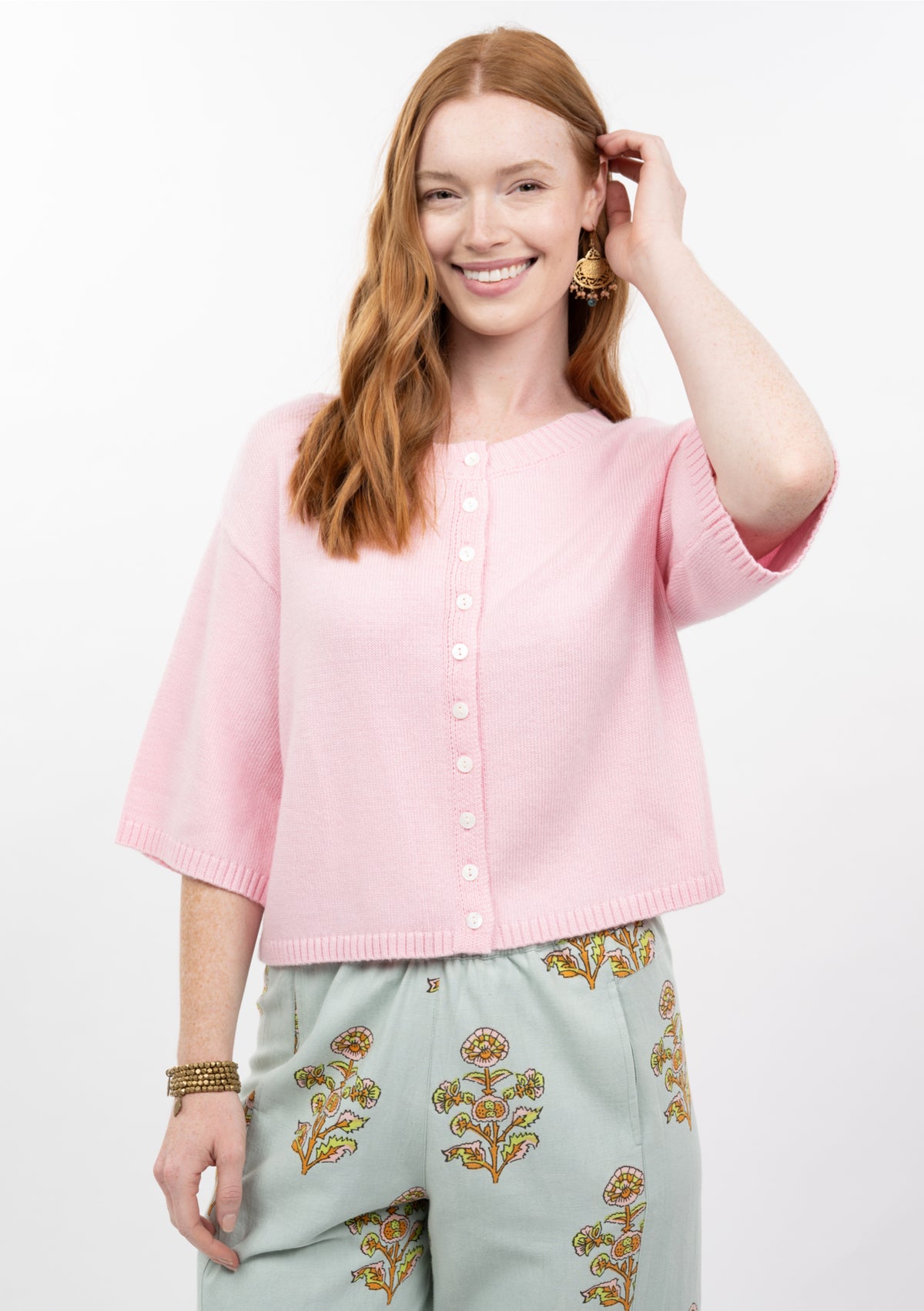 Pink Cardigan Sweater