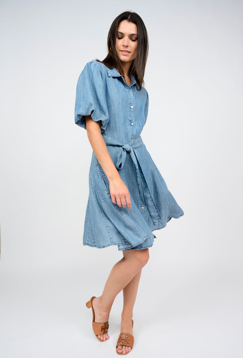 Denim Godet Dress