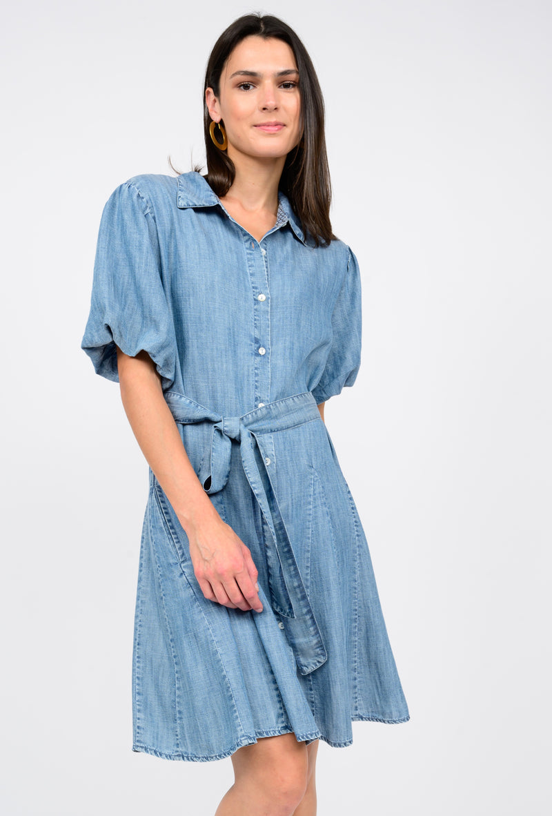 Denim Godet Dress